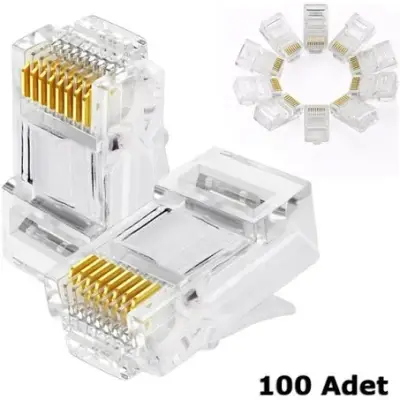 8P/8C Plug (RJ45 Cat6) (100 Adet) - 1