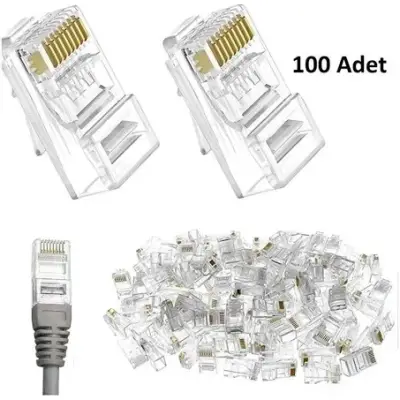 8P/8C Plug (RJ45 Cat6) (100 Adet) - 3