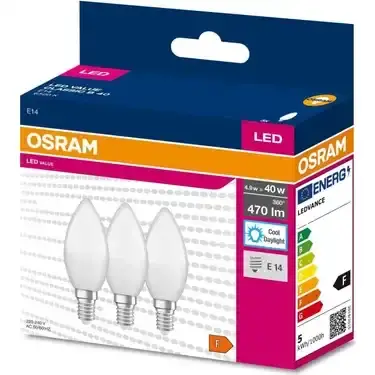 Osram 4.9W/865 Beyaz E-14 Led Ampul 3'lü Set (10 kutu) - 1