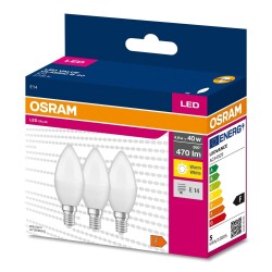 Osram 4.9W/827 Sarı E-14 Led Ampul 3'lü Set - 1