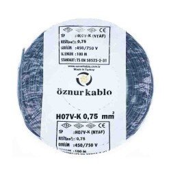 Öznur 0,75mm NYAF Kablo (Siyah) 100 Metre - 1