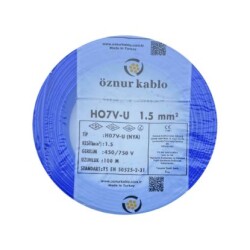 Öznur 1,5mm NYA Kablo (Mavi) 100 Metre - 1