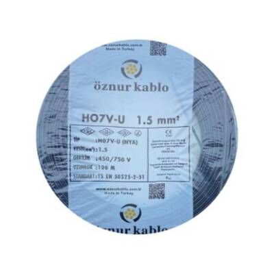 Öznur 1,5mm NYA Kablo (Siyah) 100 Metre - 1