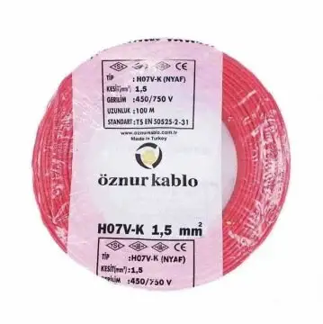 Öznur 1,5mm NYAF Kablo (Kırmızı) 100 Metre - 1