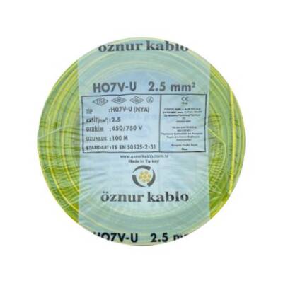 Öznur 2,5mm NYA Kablo (Sarı-Yeşil) 100 Metre - 1