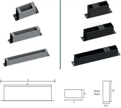 P10 06 01 Alüminyum Priz Blokları 6 Modül Eloksal - 1