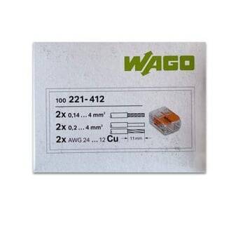 Wago - 221-412 2x4mm2 Buat ve Çok Amaçlı Klemens 100 Adet - 2